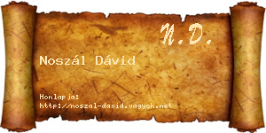 Noszál Dávid névjegykártya
